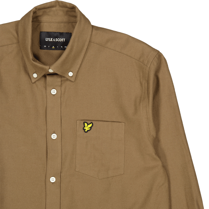 Plain Flannel Shirt X080 Linden Khaki