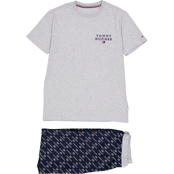 Ss vävd pyjamas med dragsko och diagonal logotyp