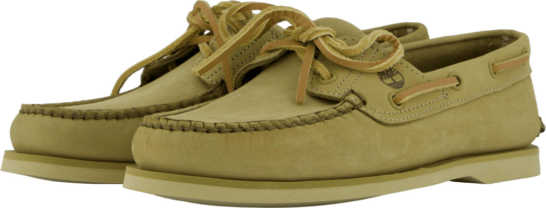 Klassischer Bootsbootschuh Hellbeige Nubuk