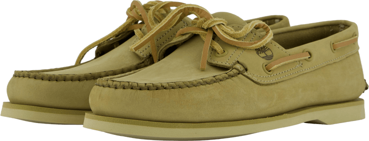 Klassischer Bootsbootschuh Hellbeige Nubuk