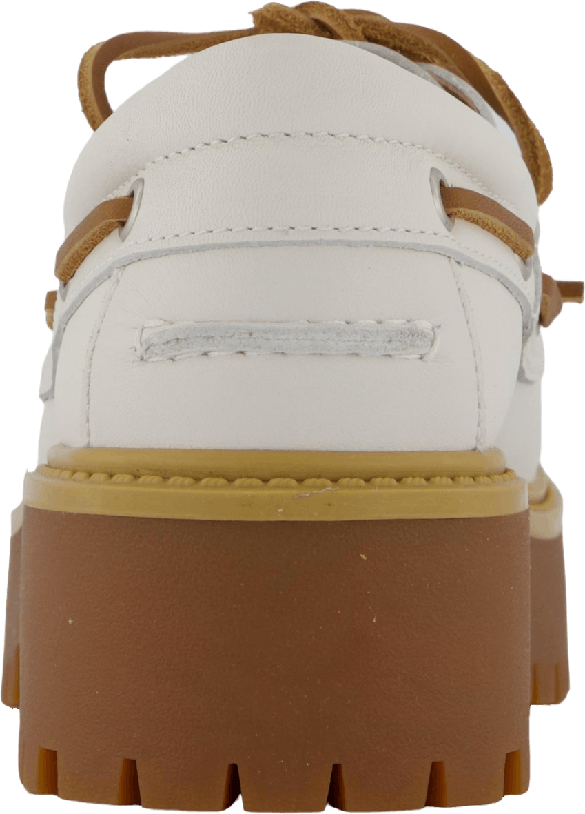 Scarpa da barca Stone Street Bianco pieno fiore