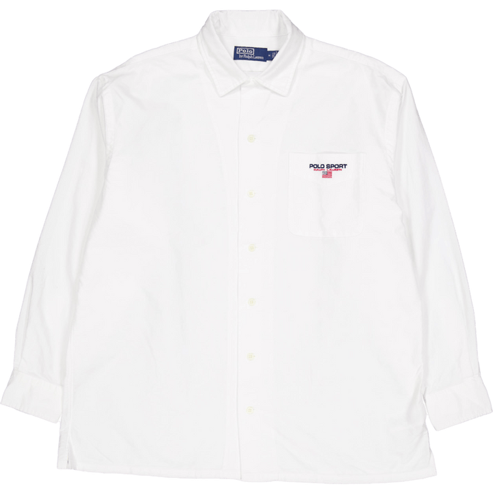 Camicia da campeggio Big Fit Polo Sport Oxford Bianco