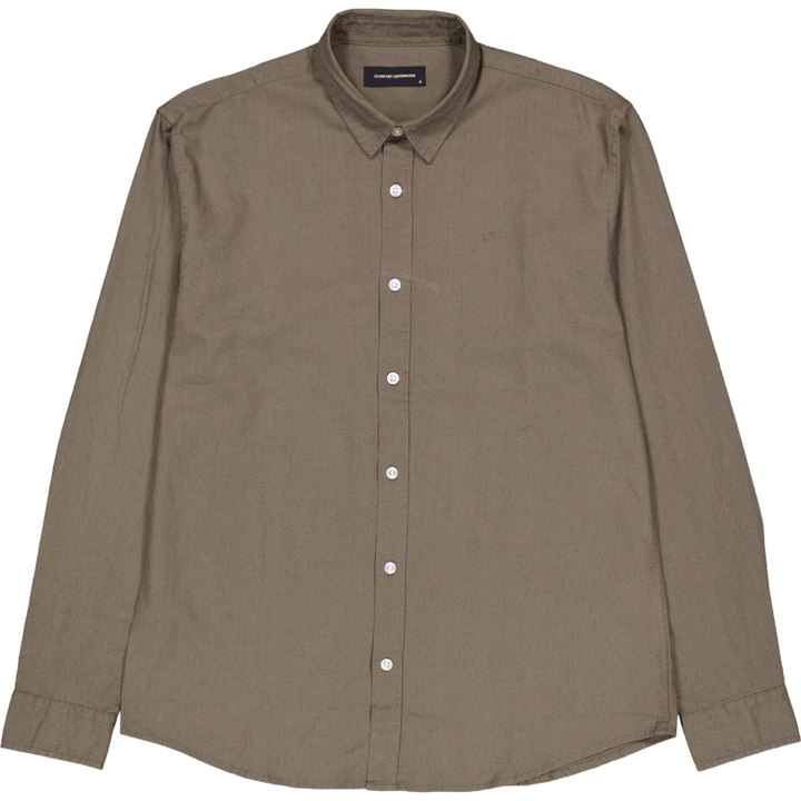Camicia in cotone/lino L/s verde polvere