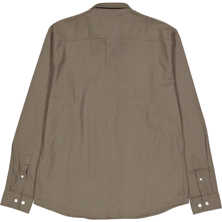 Camicia in cotone/lino L/s verde polvere