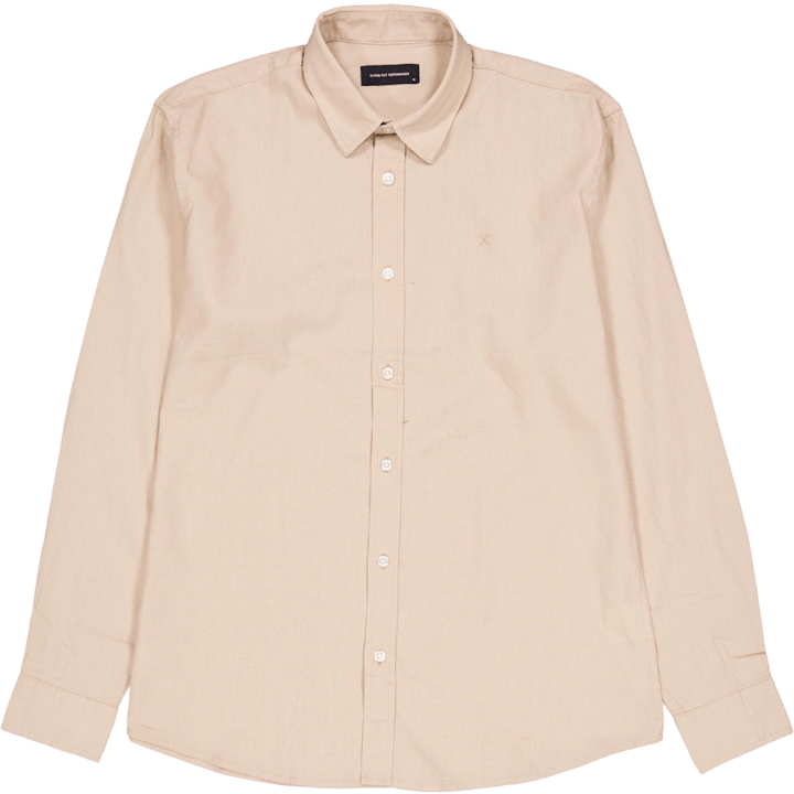 Camicia in cotone/lino L/s Khaki