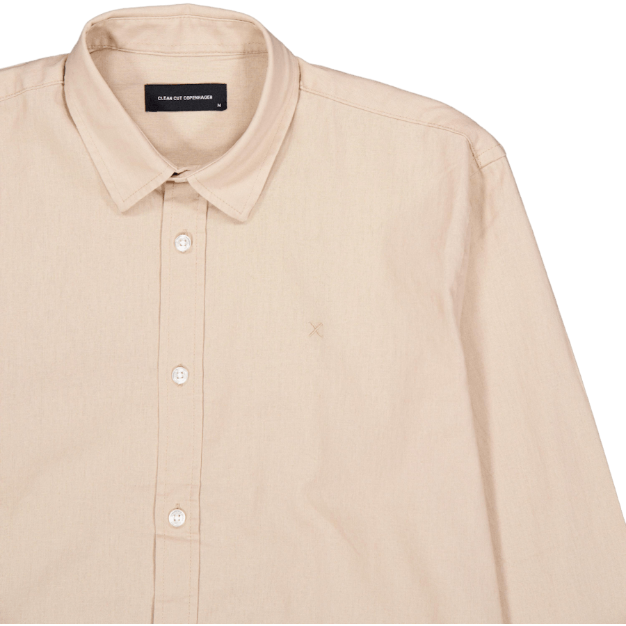 Camicia in cotone/lino L/s Khaki