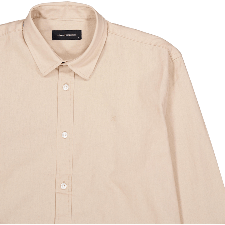 Camicia in cotone/lino L/s Khaki