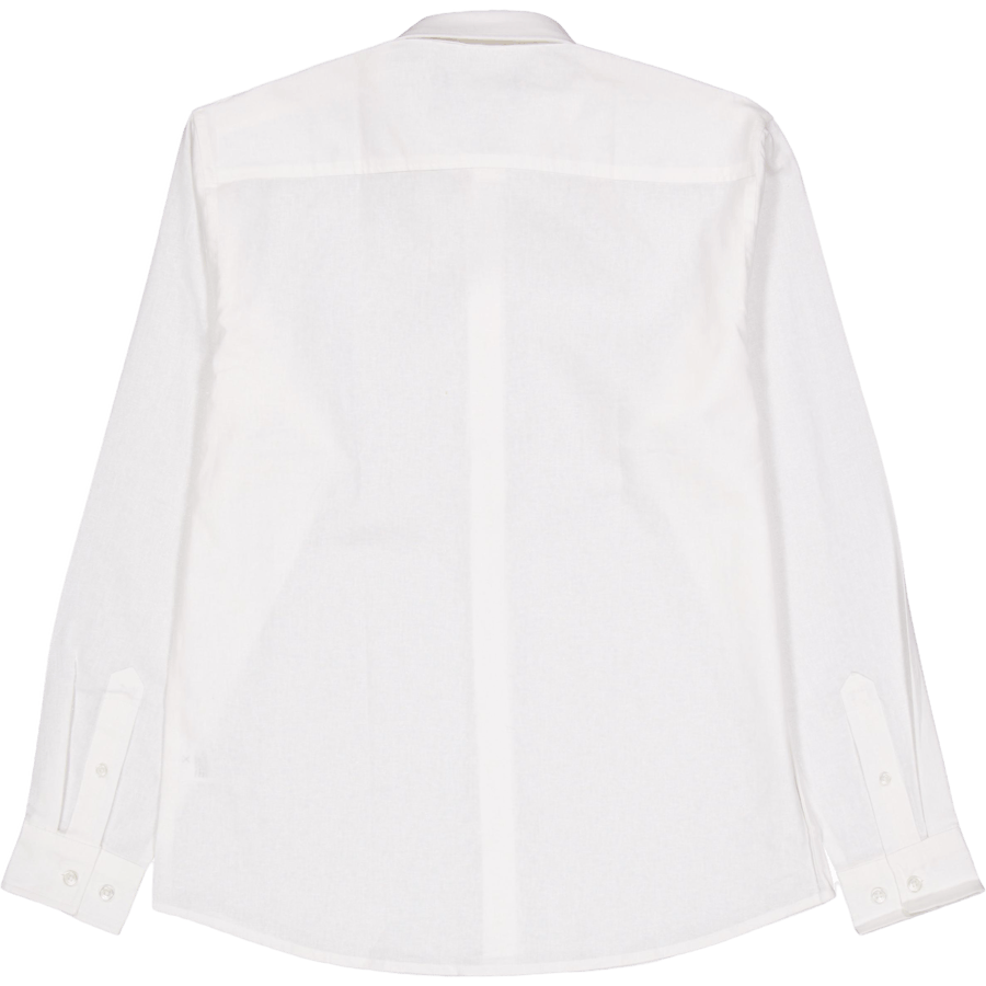 Koszula bawełna / len L/s Biały 02