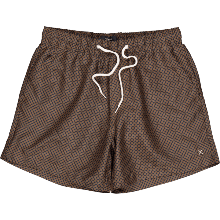 Badeshorts Dark Navy / Orange Square