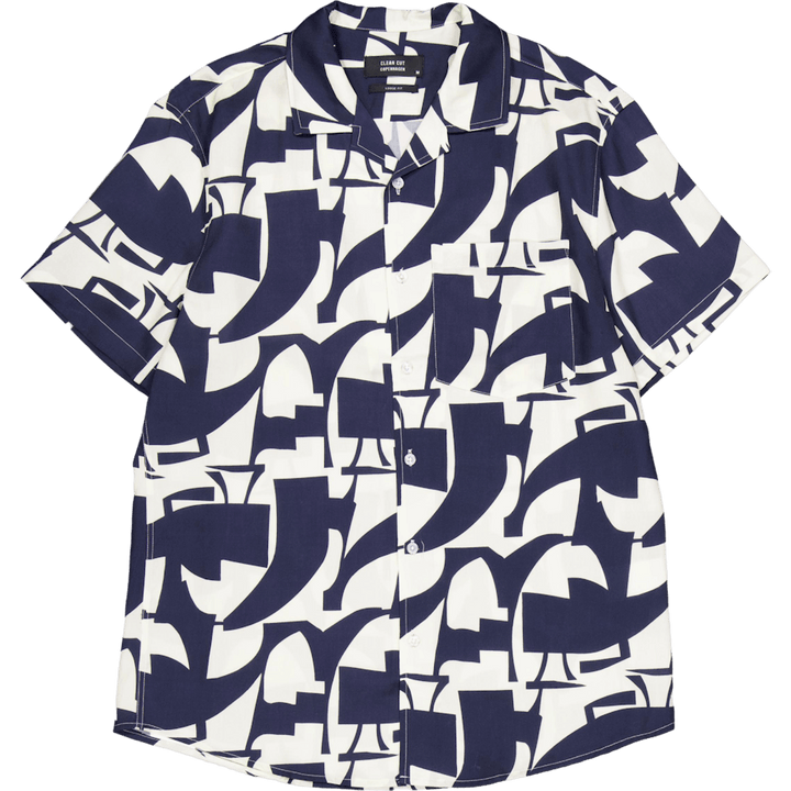 Bowling Jonathan Tencel Shirt Dark Navy/ecru