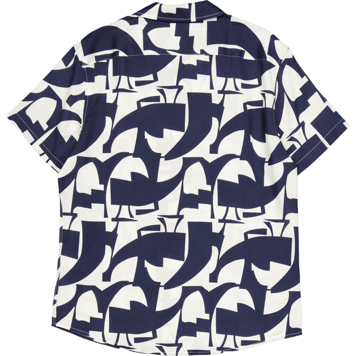 Bowling Jonathan Tencel Shirt Dark Navy/ecru