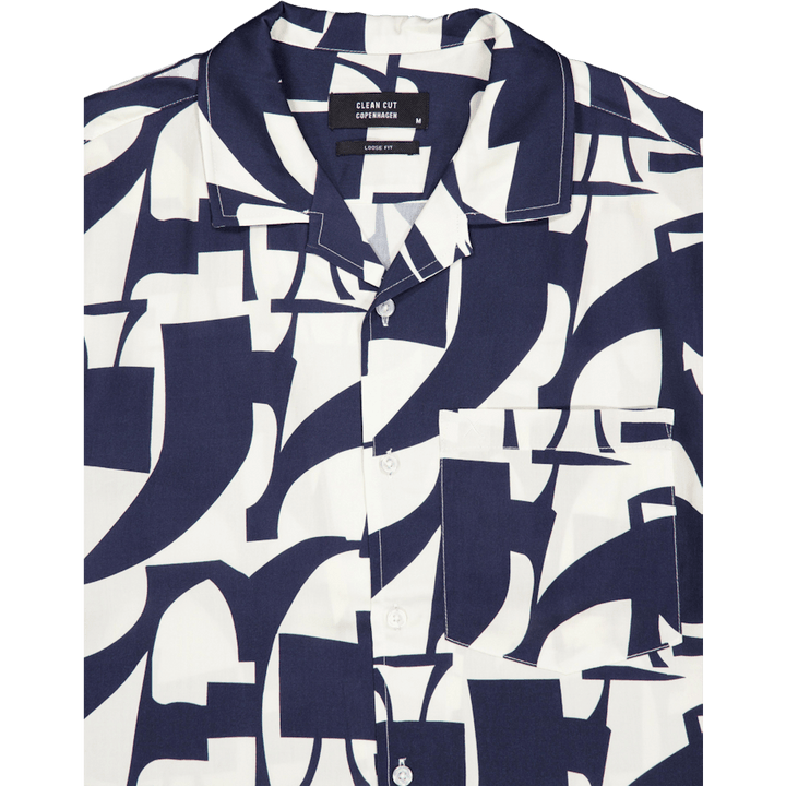 Bowling Jonathan Tencel Shirt Dark Navy/ecru