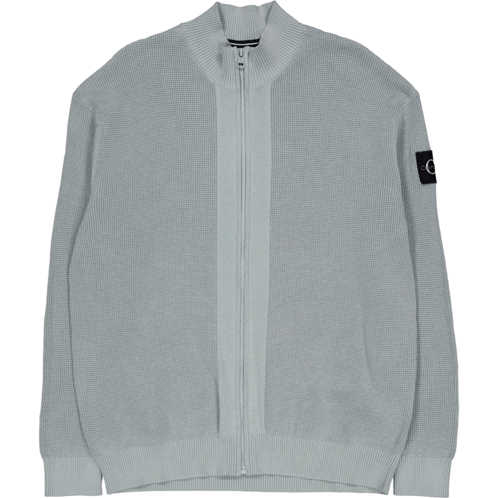 Core Badge Sweater Zip Through Pff-slate Gray