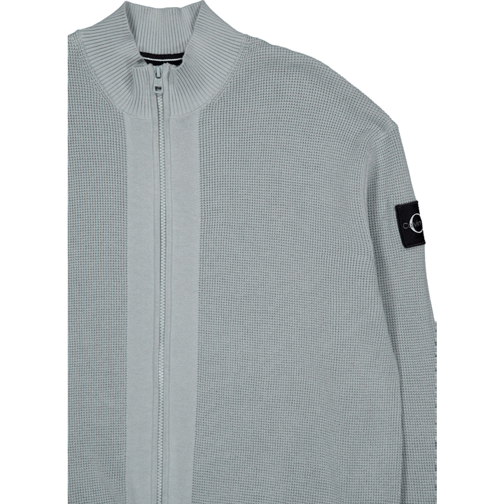Core Badge Sweater Zip Through Pff-slate Gray