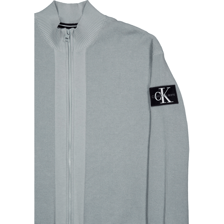 Core Badge Sweater Zip Through Pff-slate Gray