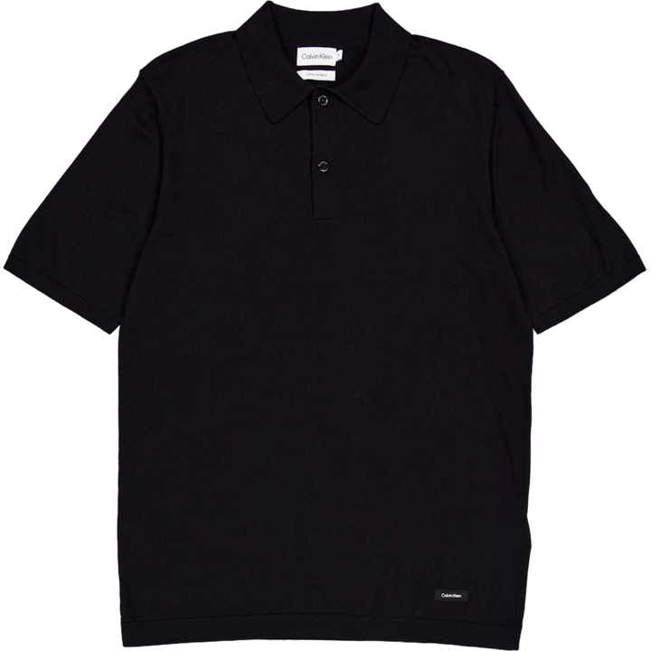 Cotton Silk Polo Shirt Beh-ck Black