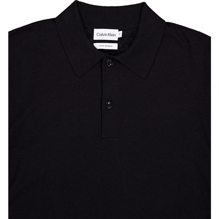 Cotton Silk Polo Shirt Beh-ck Black
