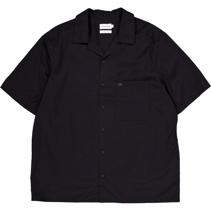 Poplin Cuban Collar S/s Shirt Beh-ck Black