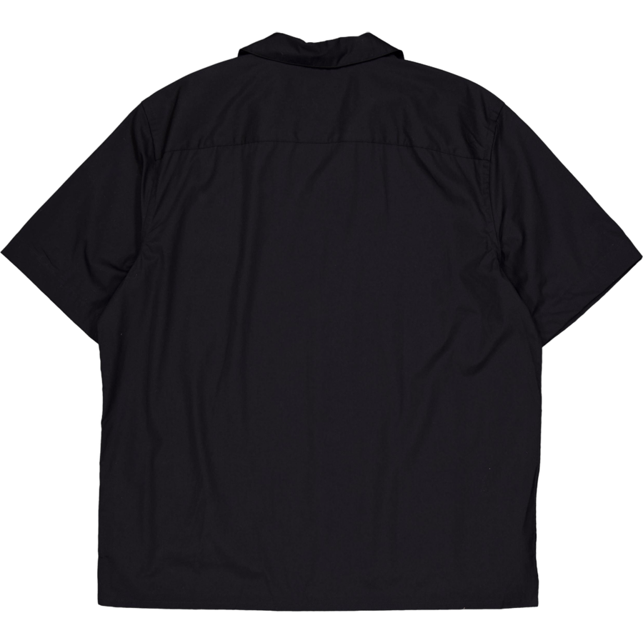 Poplin Cuban Collar S/s Shirt Beh-ck Black
