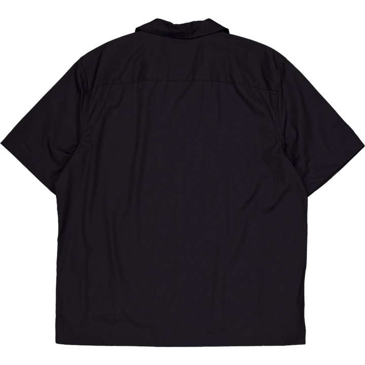 Poplin Cuban Collar S/s Shirt Beh-ck Black