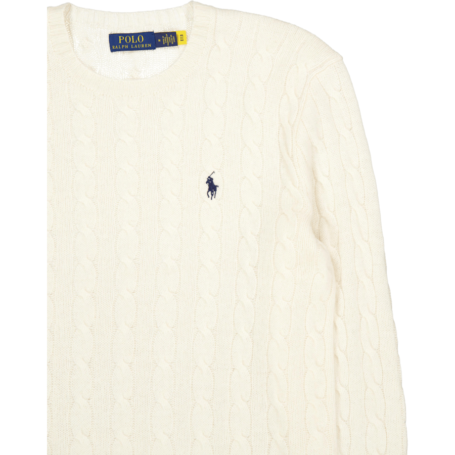Kabelgebreide Wol-Kasjmier Trui Andover Crème