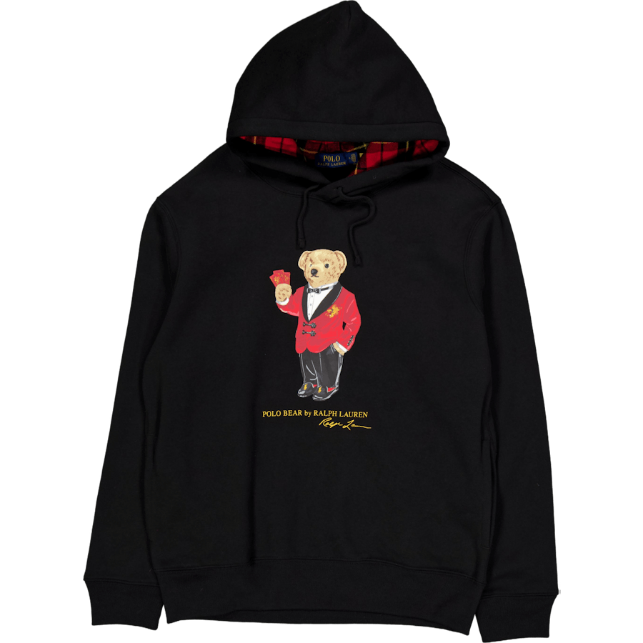 Lunar New Year Polo Bear Fleece Hoodie Polo Svart