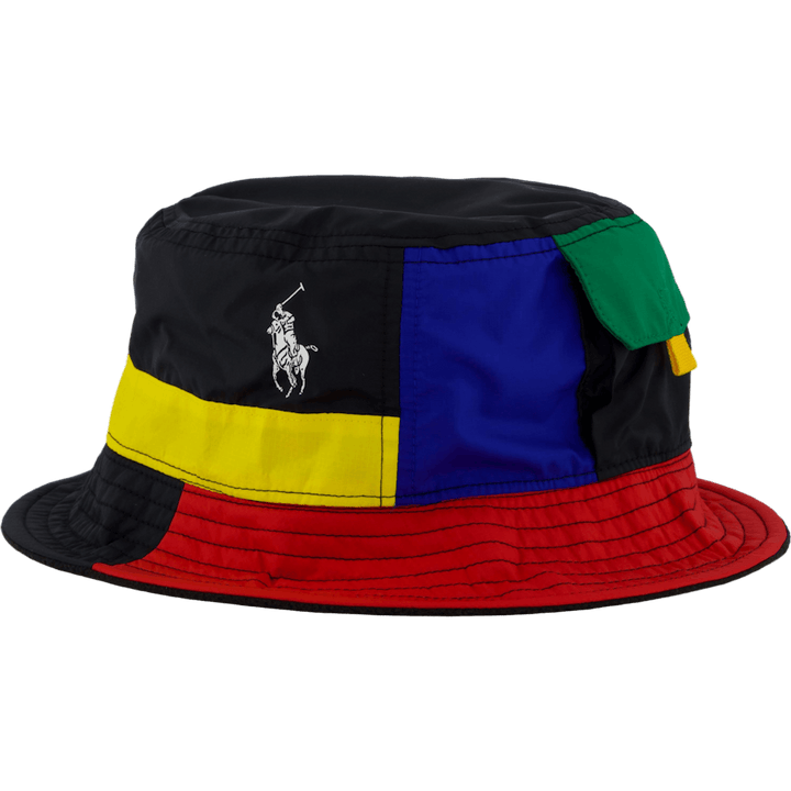 Reversible Color-Blocked Bucket Hat Sapphire Star / Polo Black