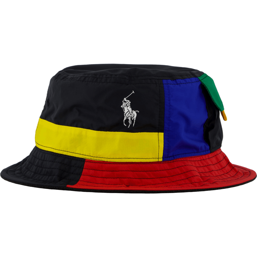 Reversible Color-Blocked Bucket Hat Sapphire Star / Polo Black