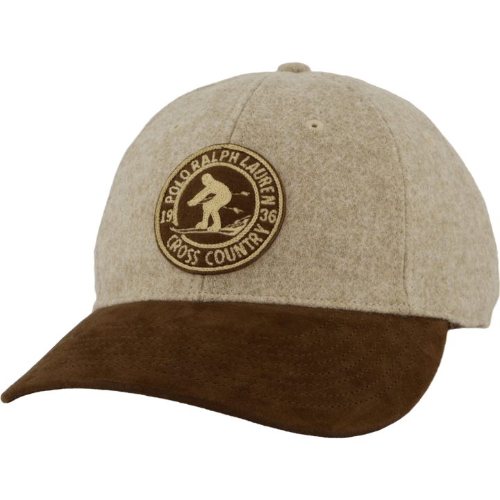 Suede-Bill Wool Twill Ball Cap Oatmeal