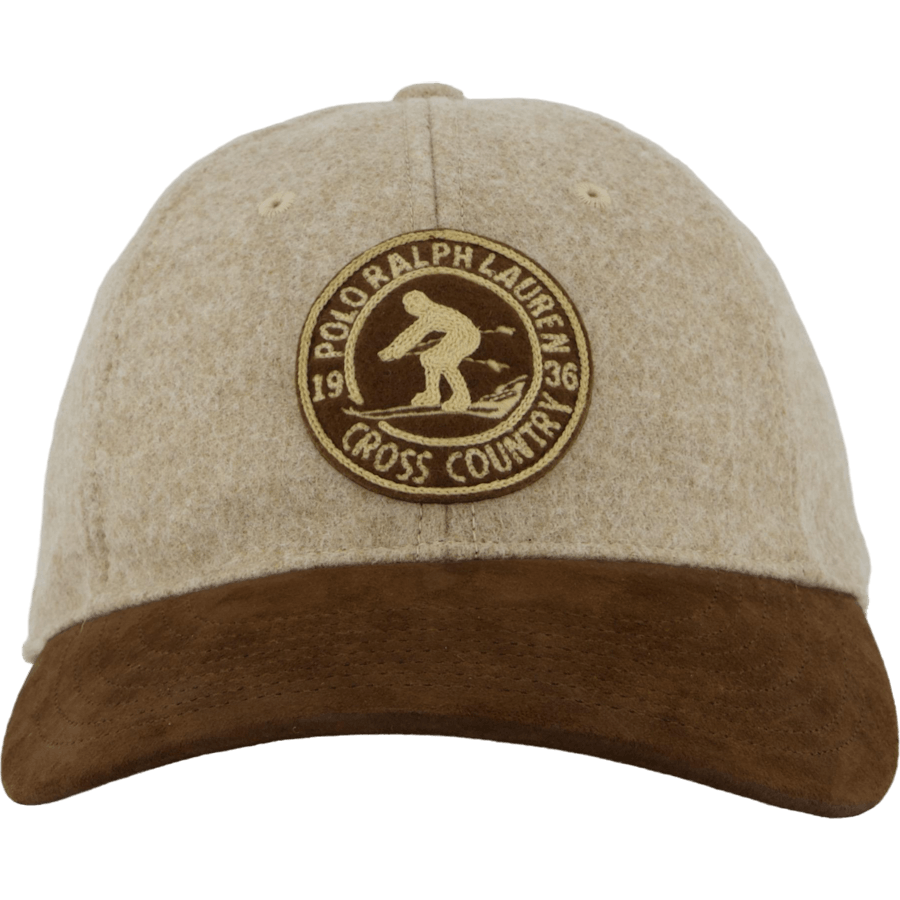 Suede-Bill Wool Twill Ball Cap Oatmeal