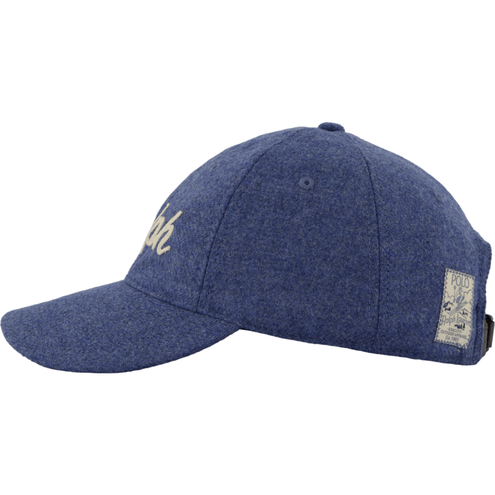 Bestickte Ballmütze aus Wolle Twill Channel Blue