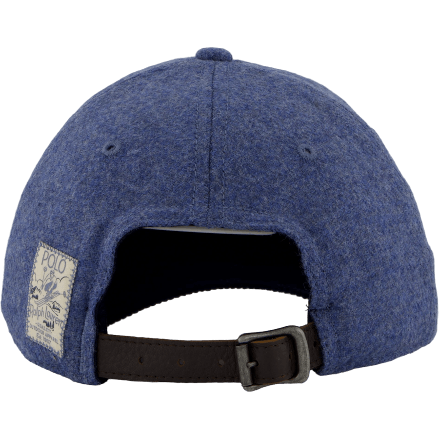 Bestickte Ballmütze aus Wolle Twill Channel Blue