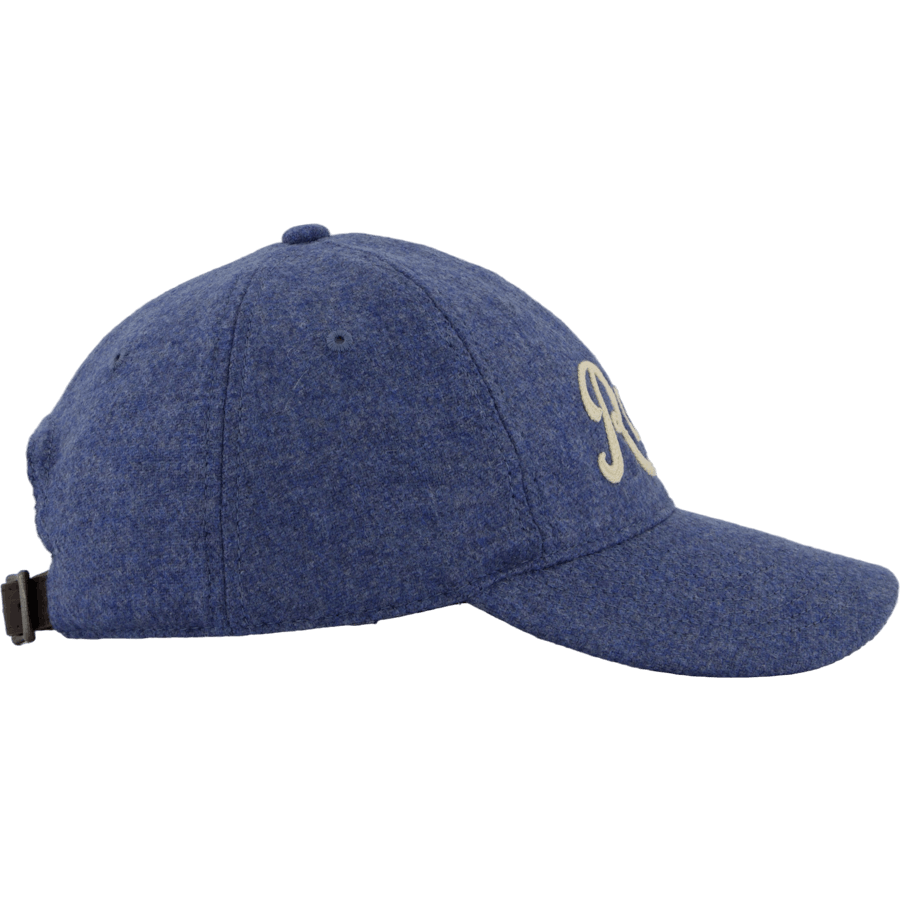 Bestickte Ballmütze aus Wolle Twill Channel Blue