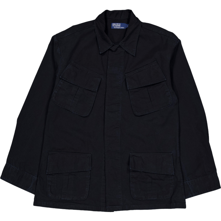 Classic Fit Ripstop Utility Shirt Polo Schwarz