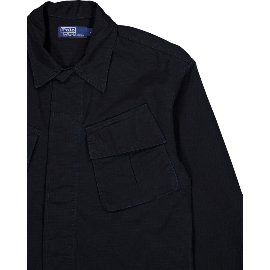 Classic Fit Ripstop Utility Shirt Polo Schwarz