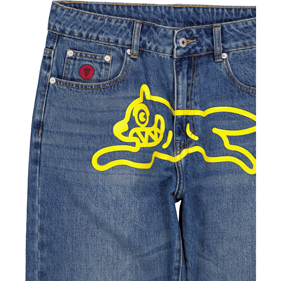 Running Dog Denim Pants Dark Blue Wash