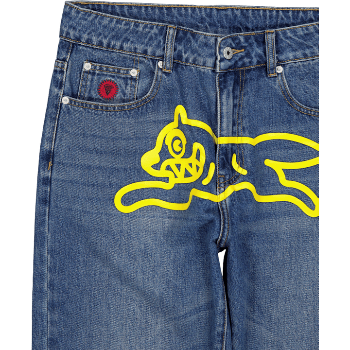Running Dog Denim Pants Dark Blue Wash