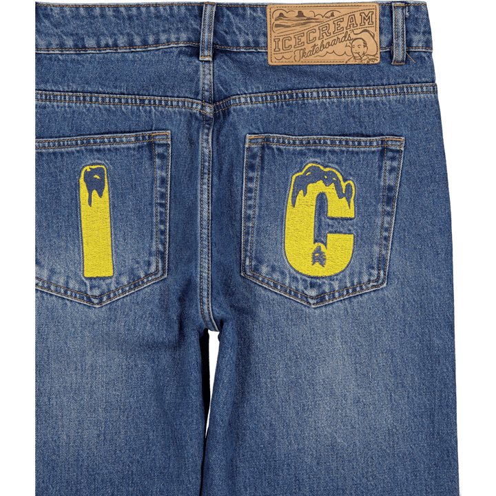 Running Dog Denim Pants Dark Blue Wash