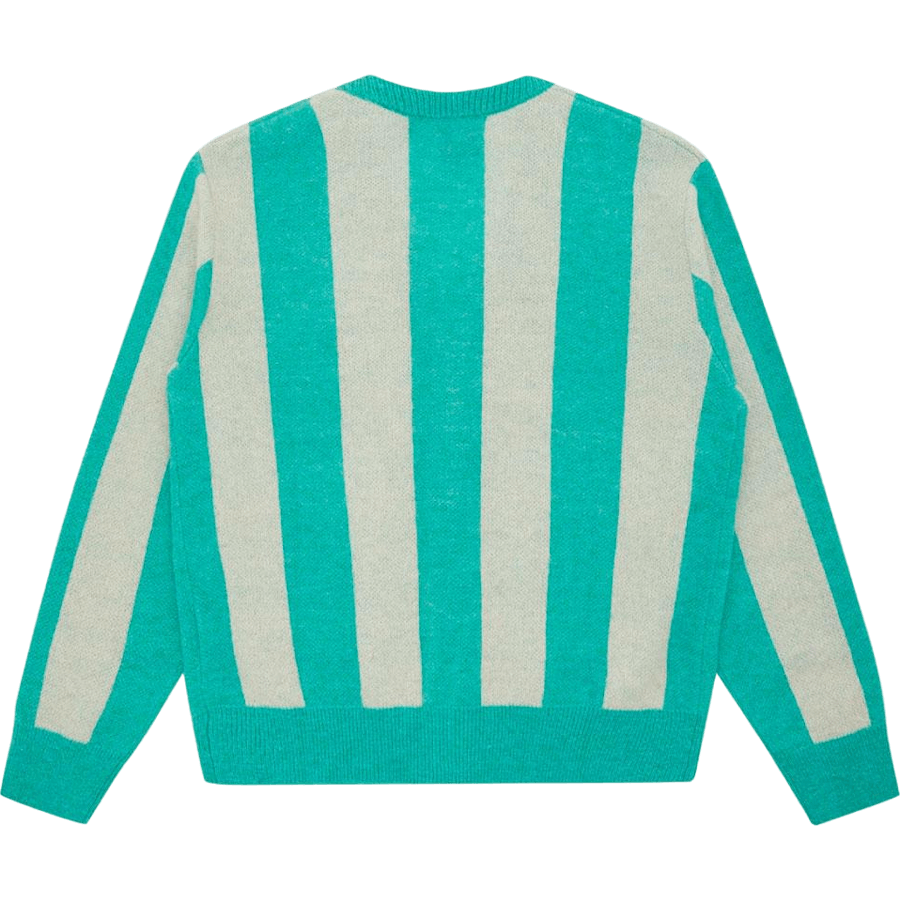 Striped Knitted Cardigan Teal Stripe