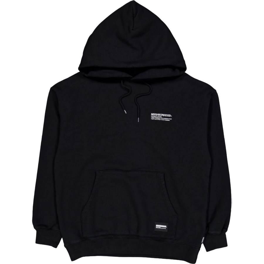 Plain Sweat Parka Ls Black