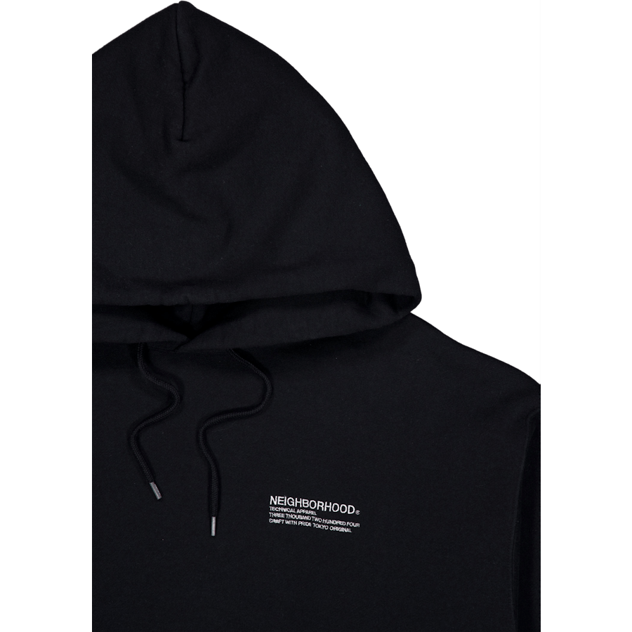 Plain Sweat Parka Ls Black