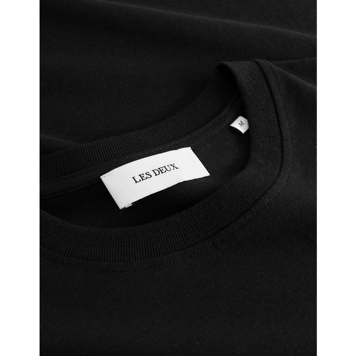 Crew-T-Shirt Schwarz/helles Elfenbein