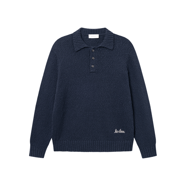 Maglia da rugby in cotone Errol, marina scuro