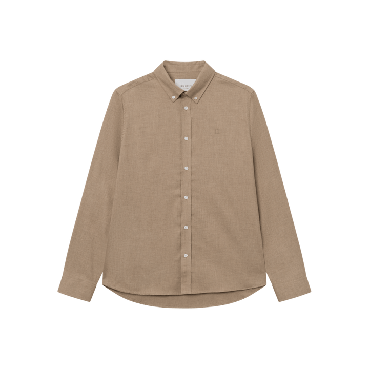 Desert Reg Hemd Dark Sand Melange