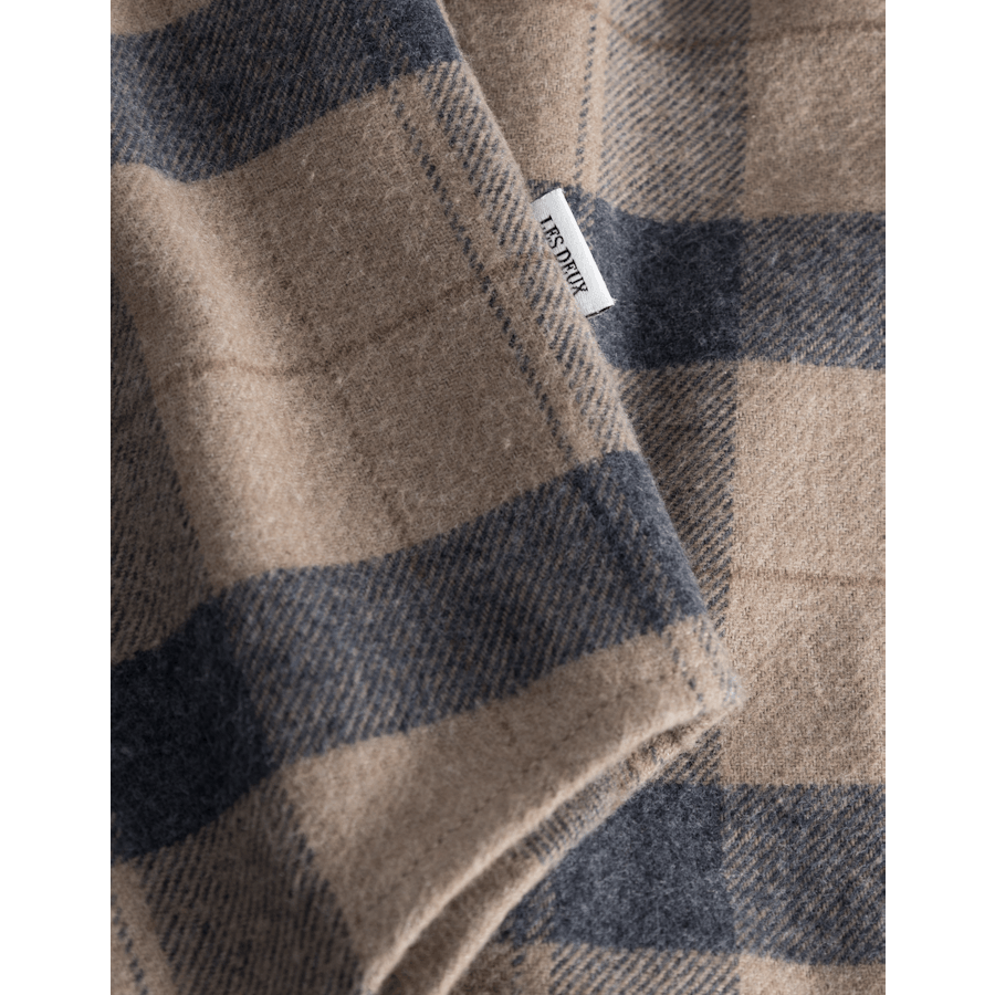 Camicia Lennon in flanella a quadri Desert Taupe/marino scuro