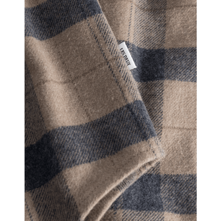 Camicia Lennon in flanella a quadri Desert Taupe/marino scuro