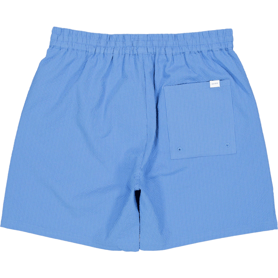 Stan Seersucker Swim Shorts 2. Washed Denim Blau