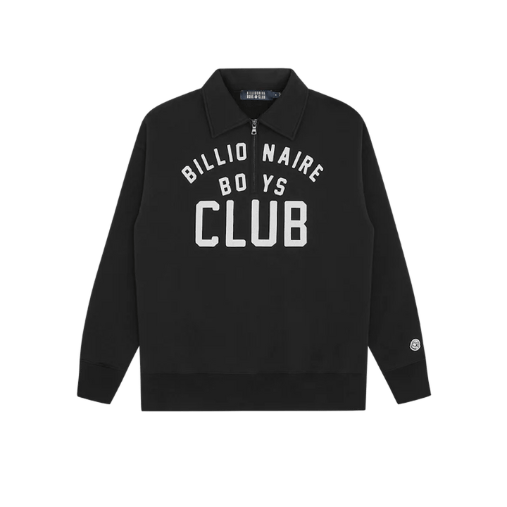 Maglione con mezza zip e colletto nero