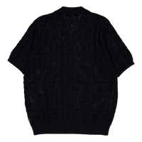 Monogram Jacquard Zip Sweater Black