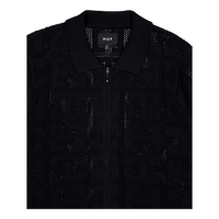 Monogram Jacquard Zip Sweater Black